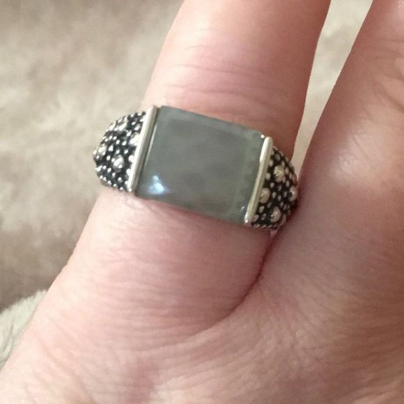 MICHAEL DAWKINS Starry Night Mother of Pearl Sterling Silver 925 Ring Sz 8-3/4 - Picture 7 of 9